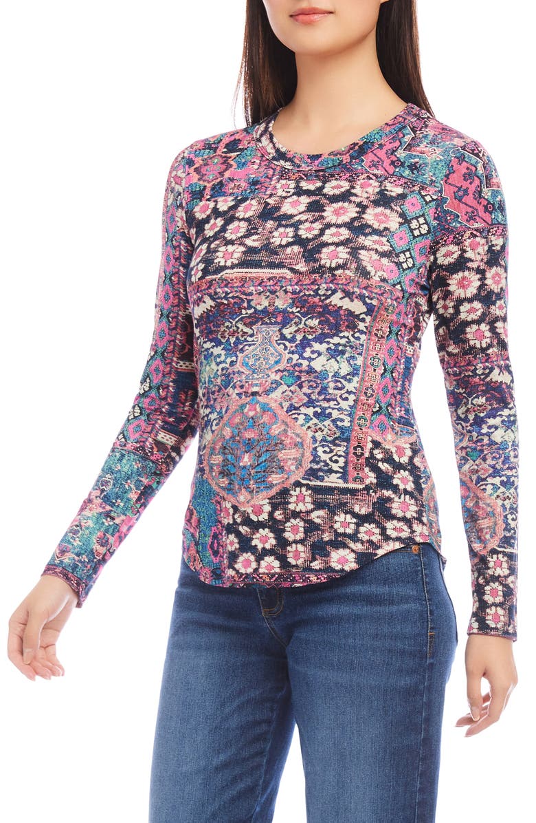 Karen Kane Print Long Sleeve Jersey Top, Alternate, color, 