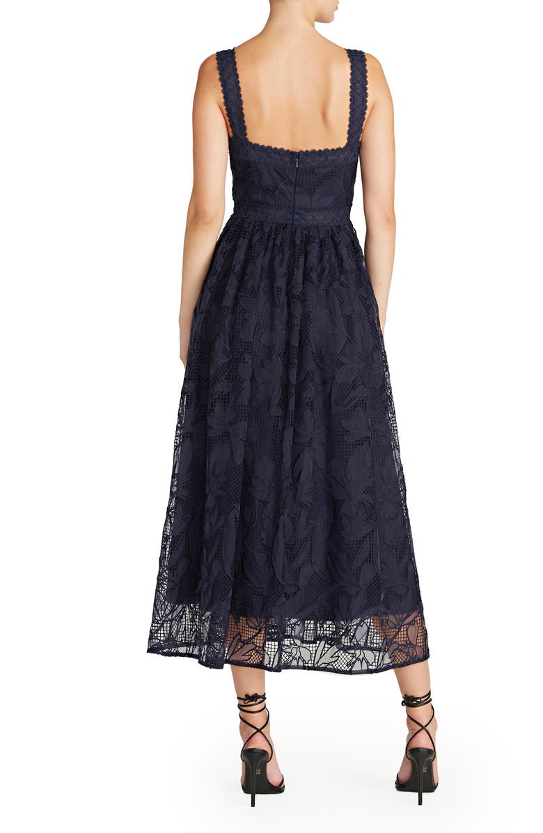 chinese dress ladies Corseted Lace Midi Dress 12 / Noir