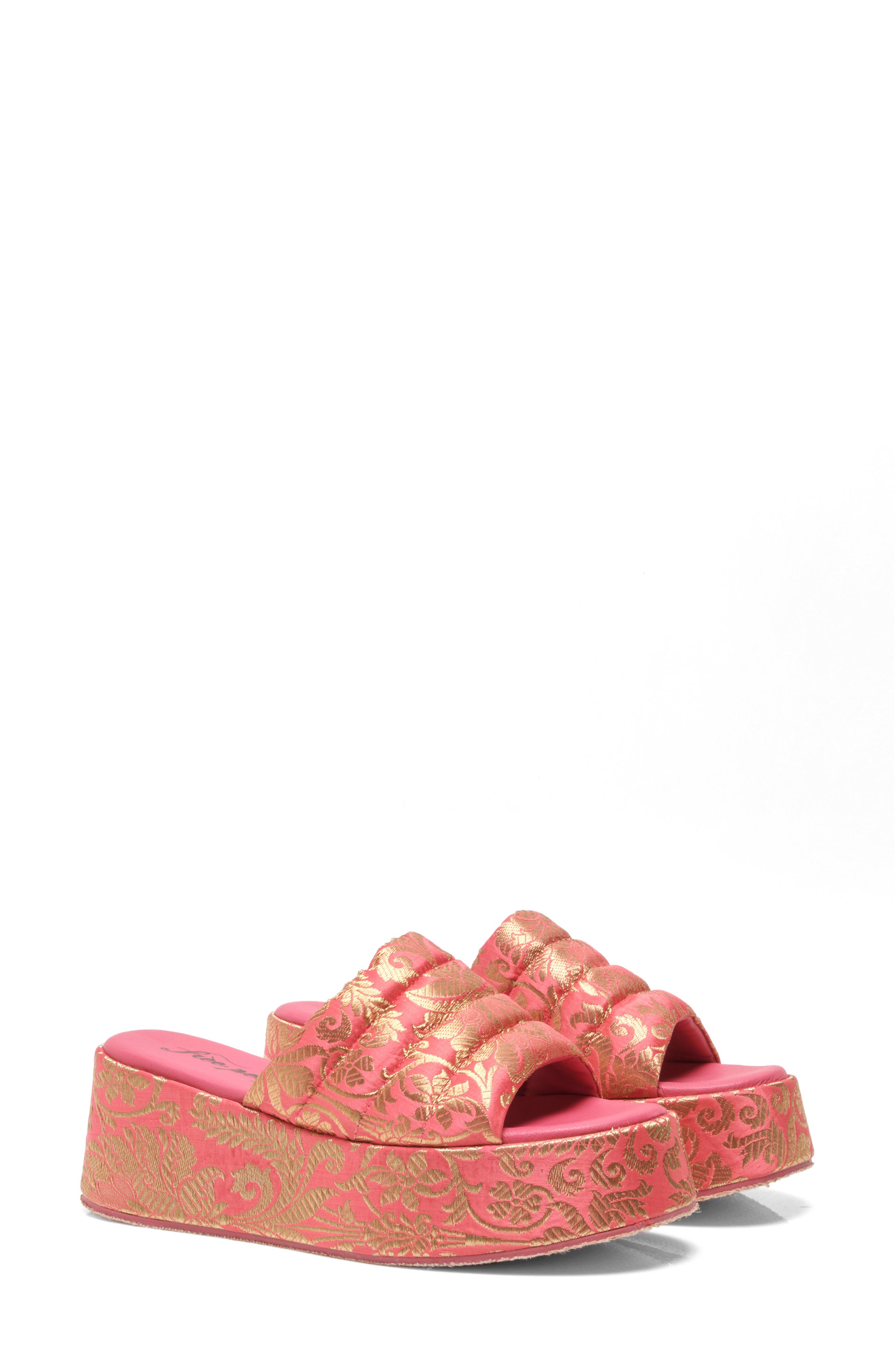 Free People Almost Paradise Brocade Platform Sandal, Alternate, color, 