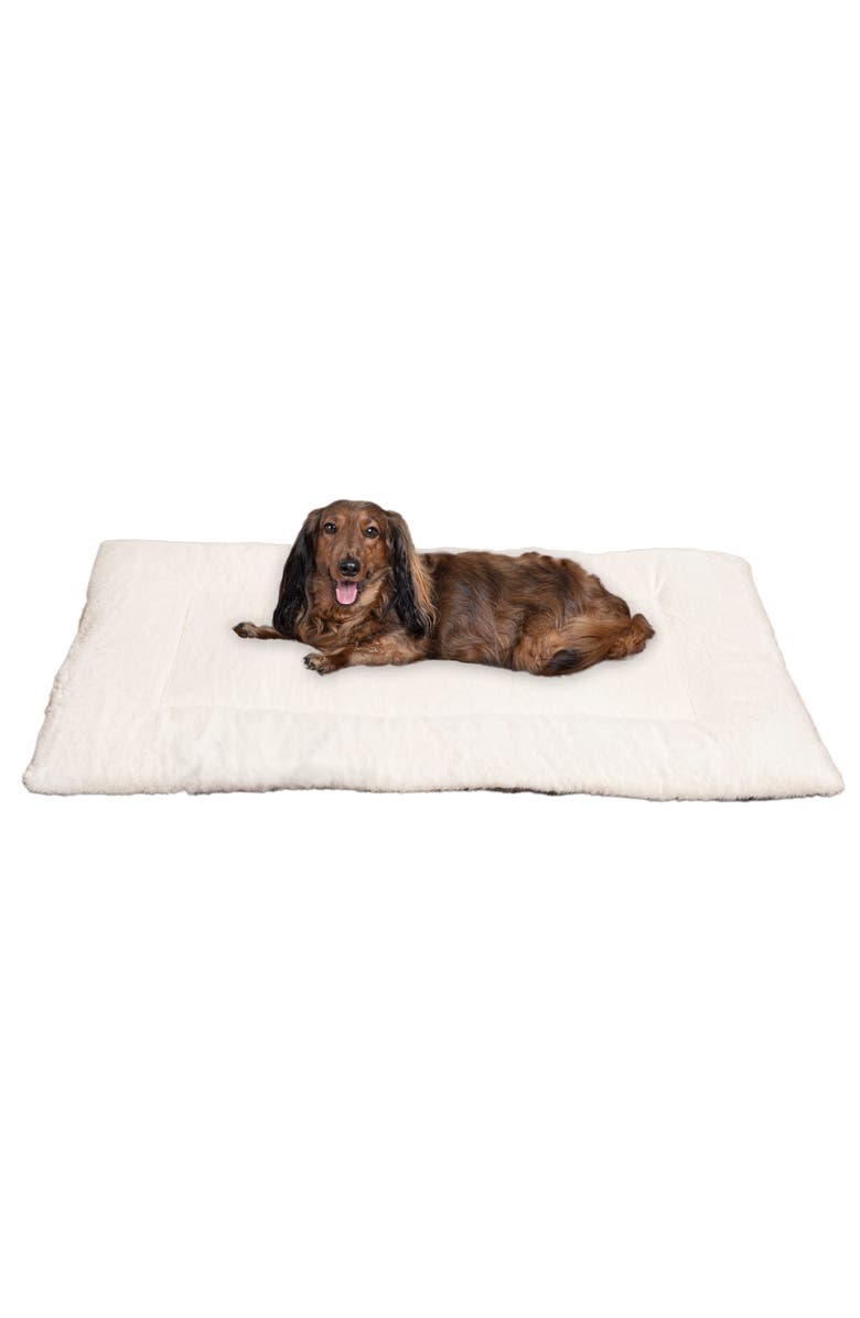 The Licker Store Flora Extra Large Classic Cottage Linen/Plush Ultra Soft Reversible Pet Bed & Crate Mat with Washable Cover, Main, color, 