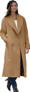 Jessica London Long Shawl Collar Wool Coat