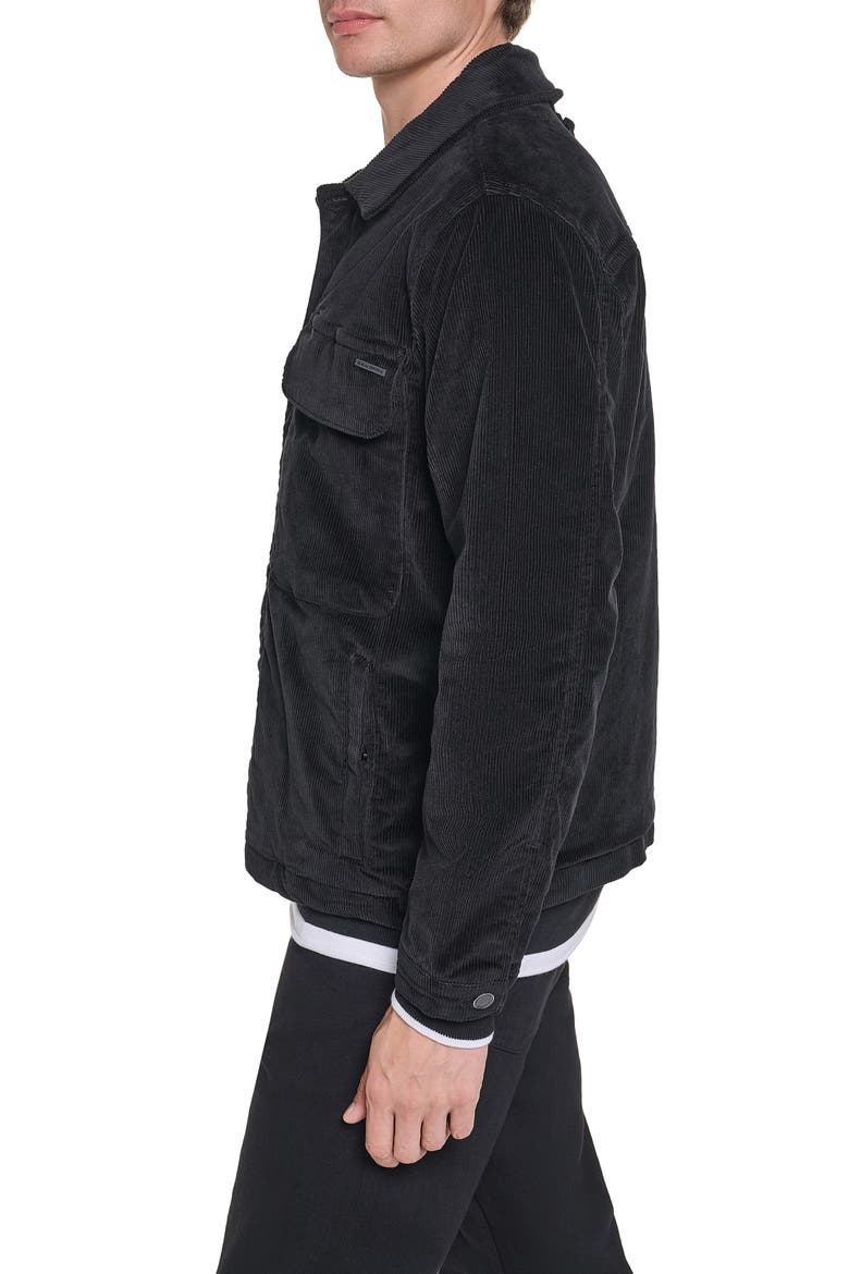 Corduroy Shirt Jacket, Alternate, color, BLACK