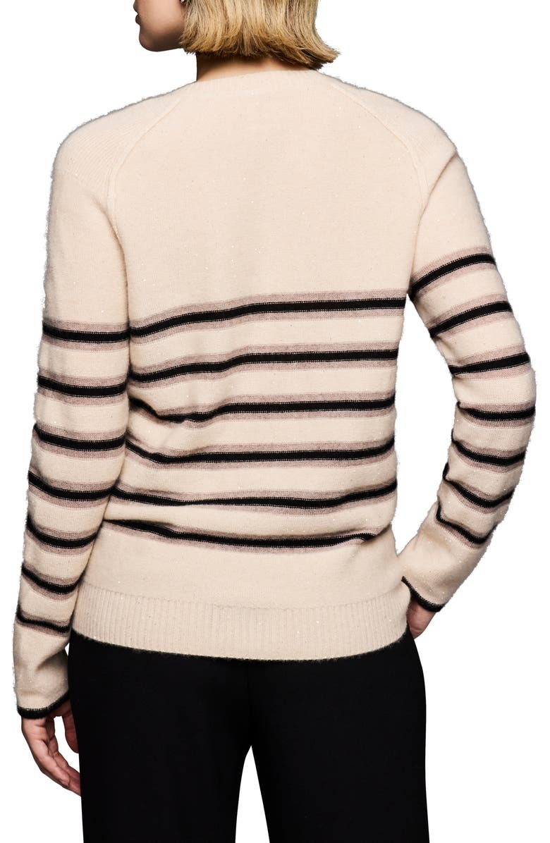 NIC+ZOE Sparkle Stripe Cashmere & Cotton Blend Sweater, Alternate, color, Neutral Multi