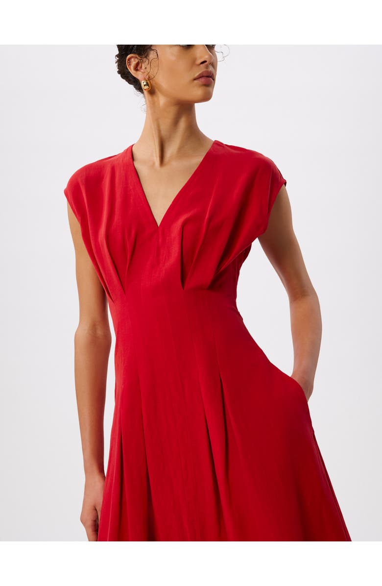 Whistles Panel Linen Blend Dress, Alternate, color, Red