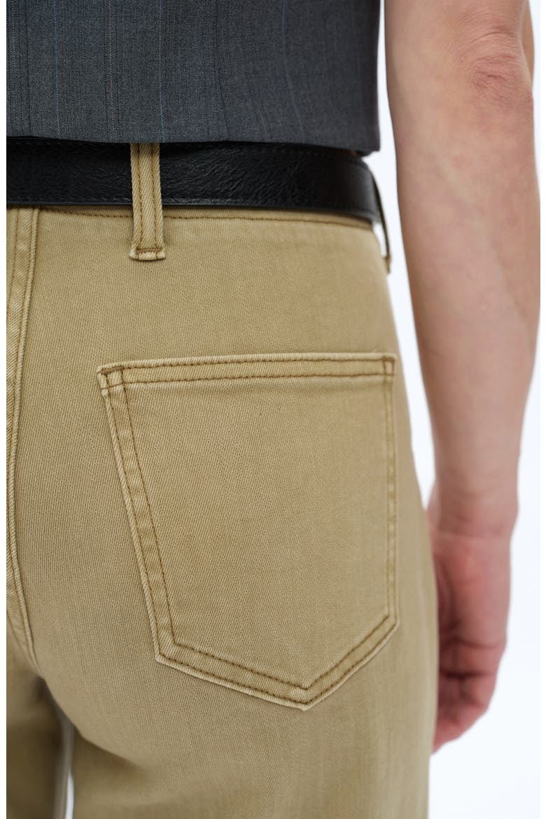 Patch Pocket Mid Rise Crop Wide Leg Jeans, Alternate, color, OLIVE