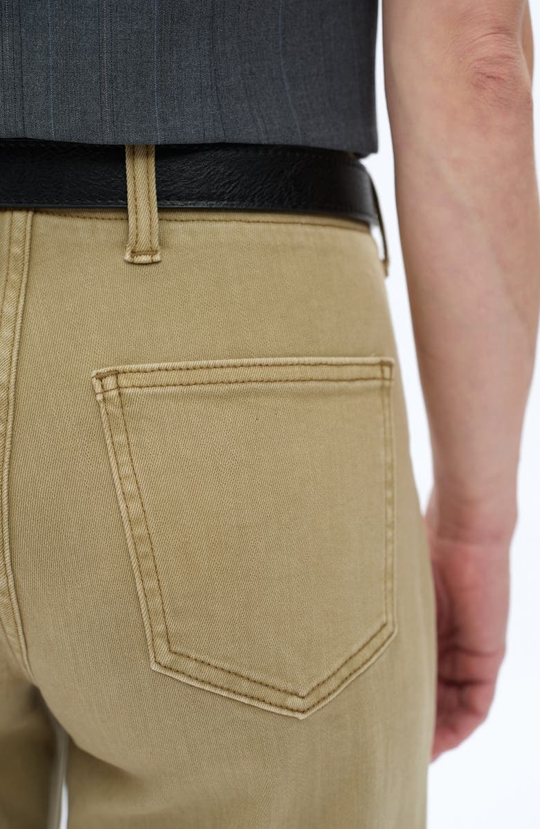 Bayeas Patch Pocket Mid Rise Crop Wide Leg Jeans, Alternate, color, Olive