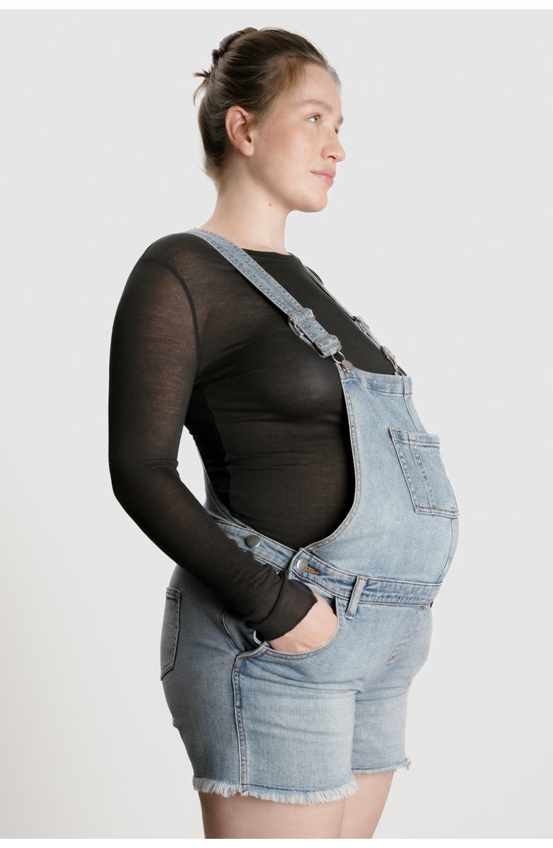 Nom Maternity Austin Maternity Shortalls, Alternate, color, Pale Blue