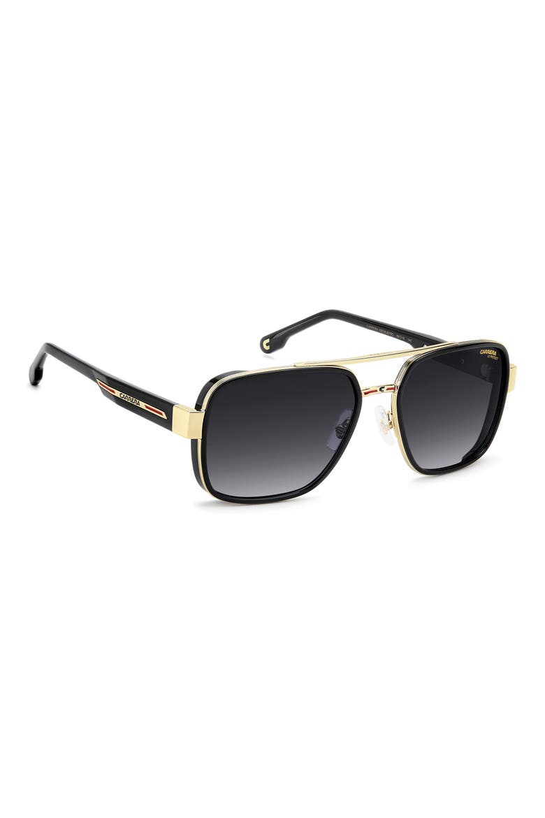1092/S 58mm Gradient Rectangular Sunglasses, Alternate, color, BLACK/ DARK GREY SF