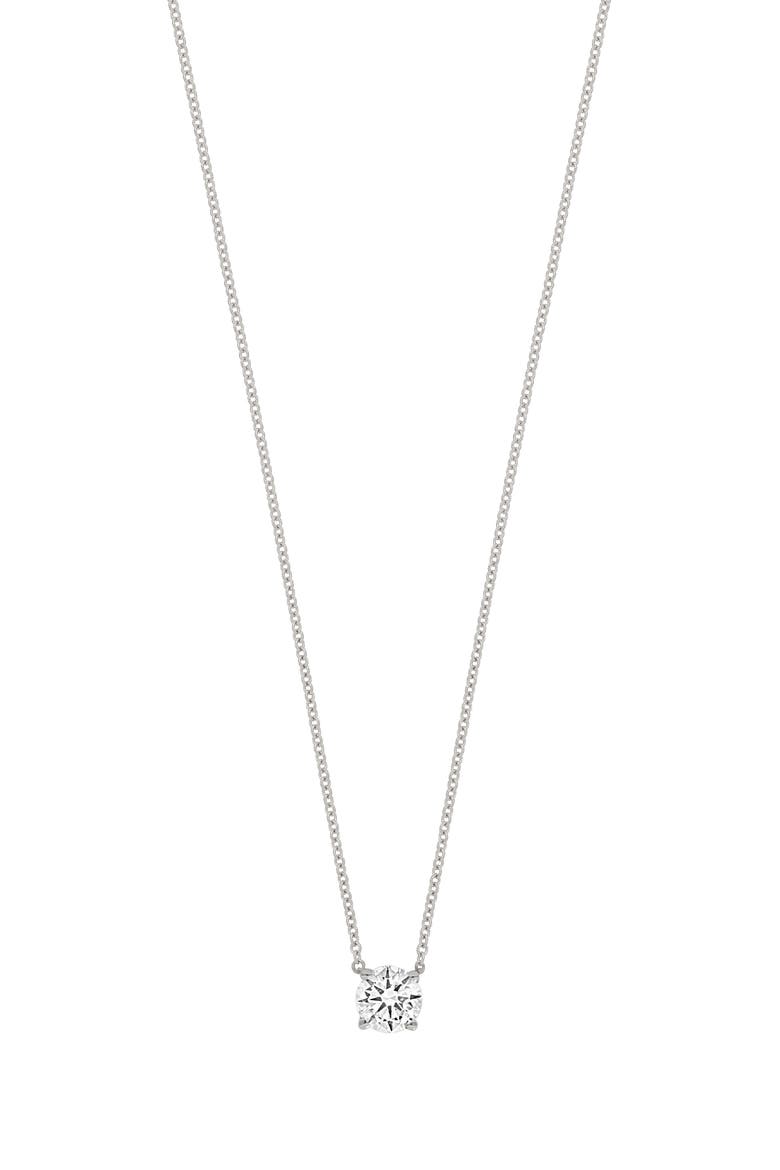 Audrey 14K Gold Diamond Solitaire Pendant Necklace - 0.37 ctw (Nordstrom Exclusive), Main, color, 14K WHITE GOLD