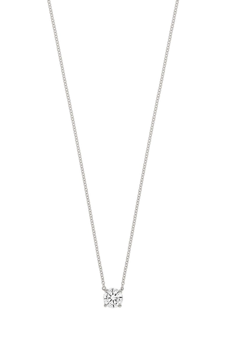 Bony Levy Audrey 14K Gold Diamond Solitaire Pendant Necklace - 0.37 ctw, Main, color, 14K White Gold