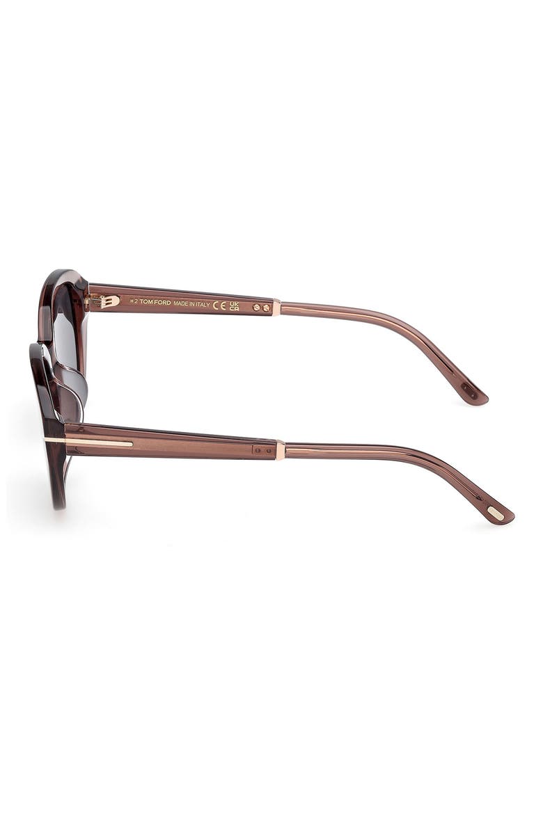 54mm Butterfly Sunglasses, Alternate, color, SHINY LIGHT BROWN / SMOKE
