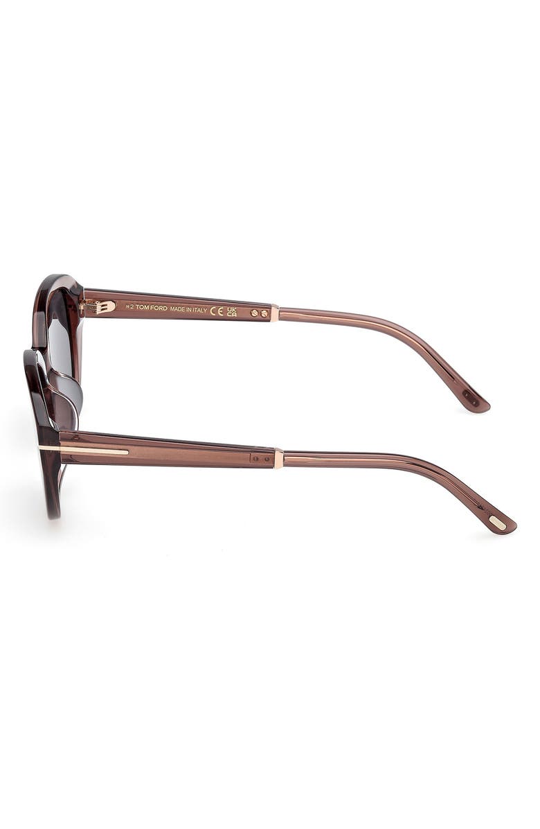 TOM FORD 54mm Butterfly Sunglasses, Alternate, color, Shiny Light Brown / Smoke