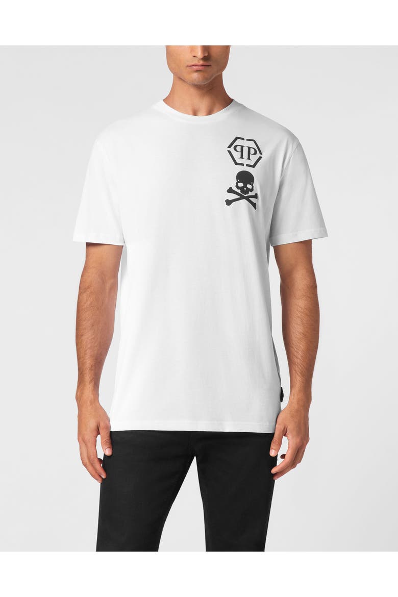 T-Shirt V-Neck Ss Skull&Amp;Bones Men, Main, color, white