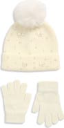 Capelli New York Kids' Imitation Pearl & Bow Beanie & Gloves Set