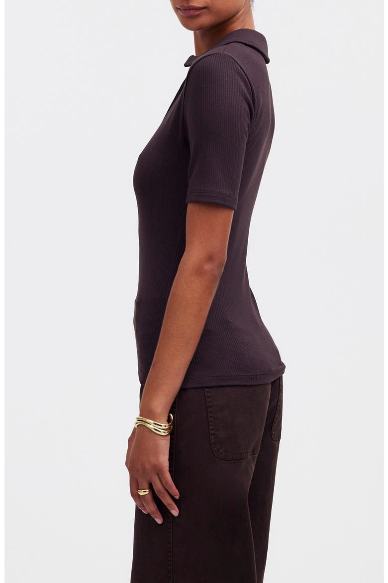 Drapey Rib Polo, Alternate, color, DARK CAROB