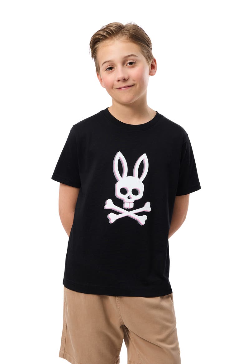Kids' Bunny Pima Cotton Graphic T-Shirt, Main, color, BLACK