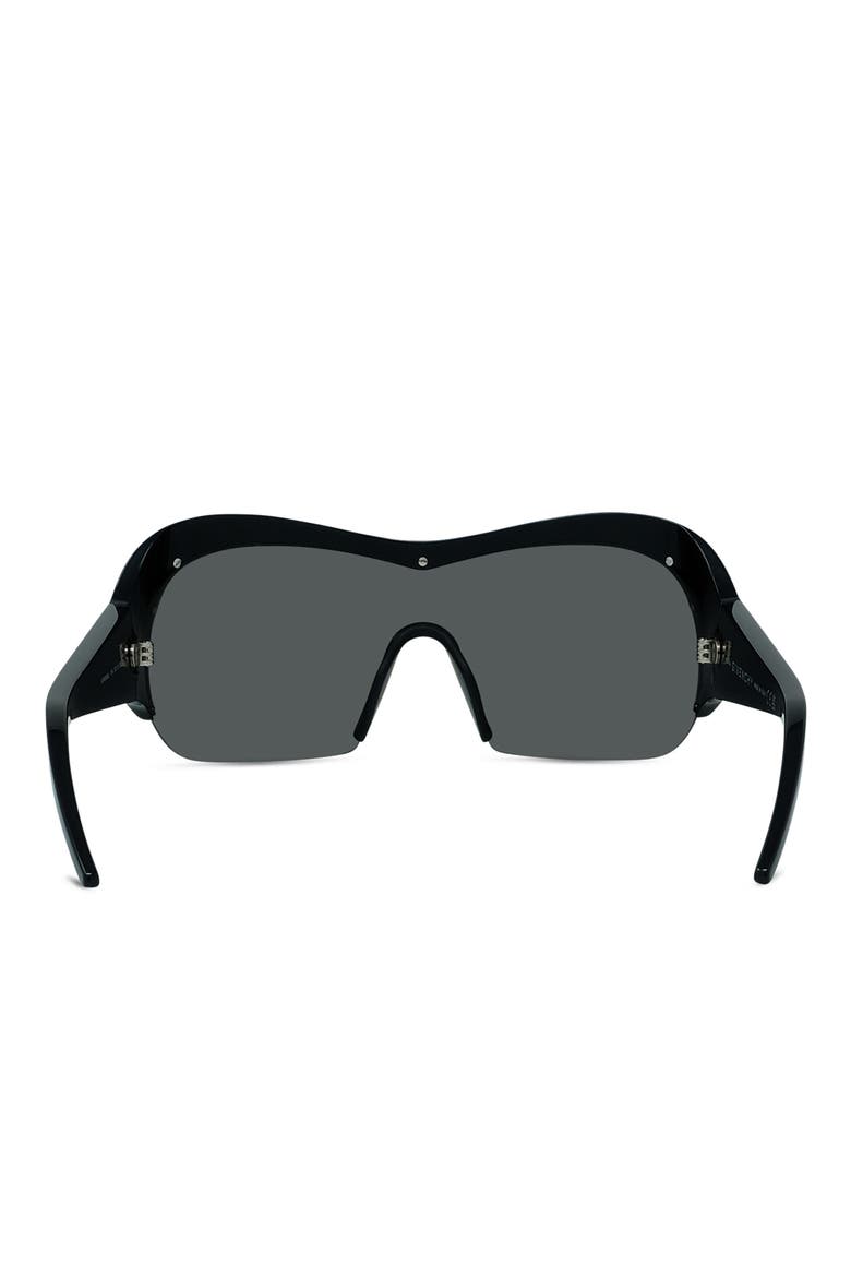 Night Bird Geometric 131mm Shield Sunglasses, Alternate, color, SHINY BLACK / SMOKE