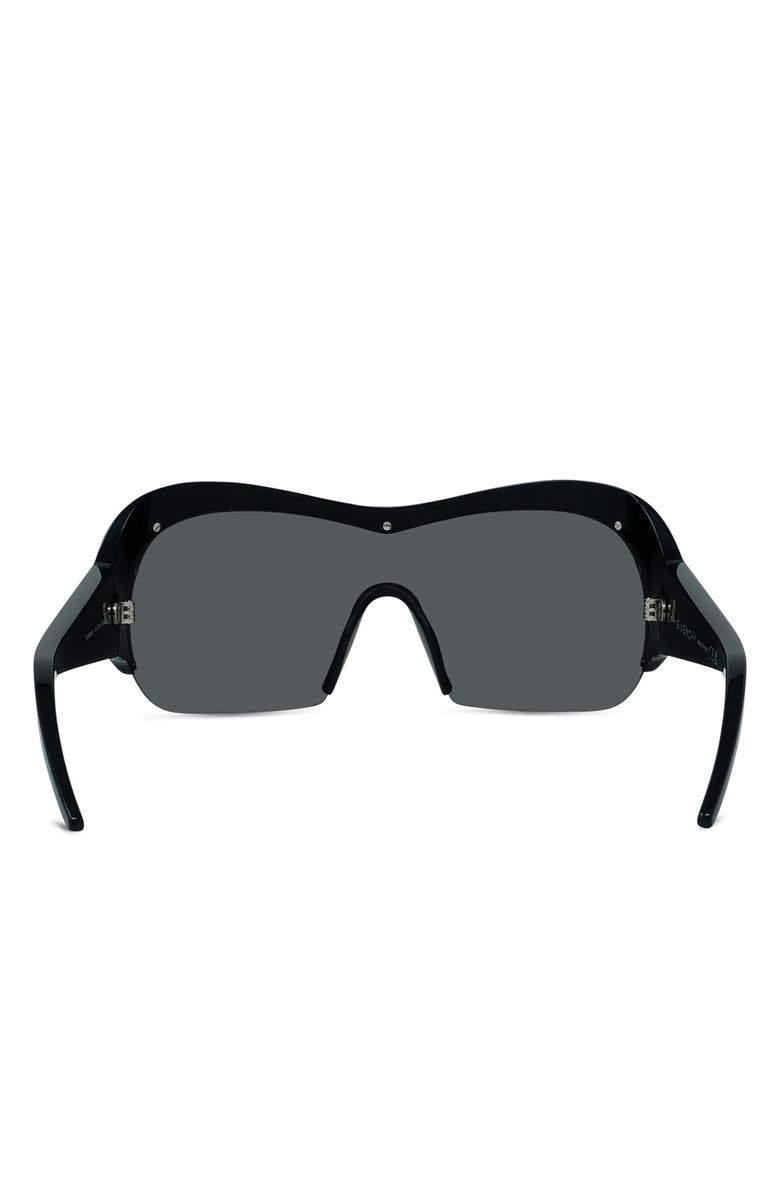 Givenchy Night Bird Geometric 131mm Shield Sunglasses, Alternate, color, Shiny Black / Smoke