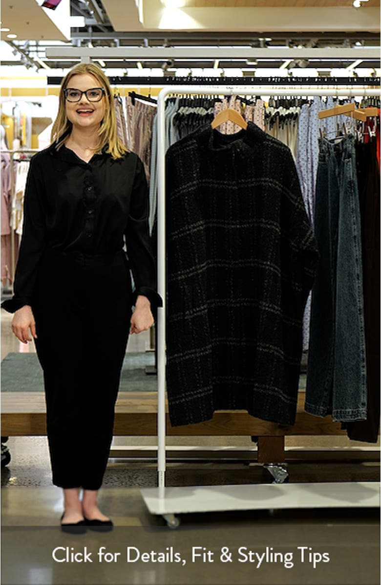 Plaid Stand Collar Alpaca & Wool Blend Coat, sales video thumbnail