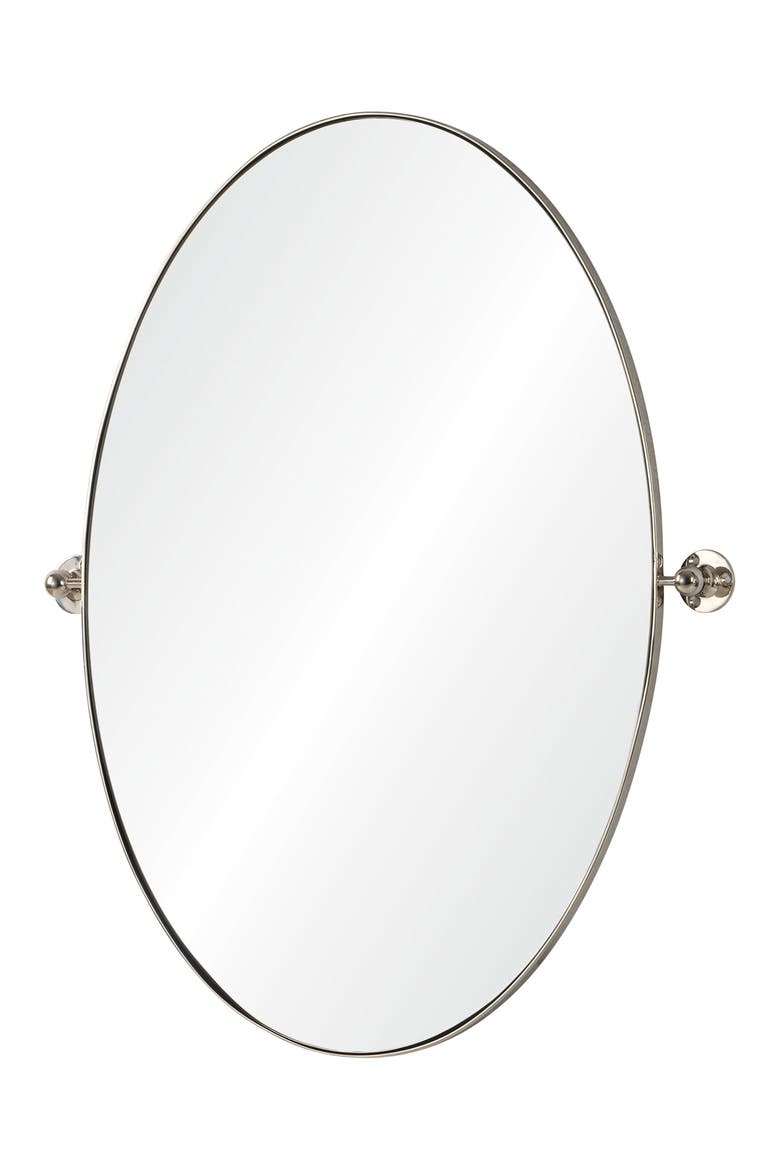 Azalea Oval Wall Mirror, Alternate, color, POLISHED NICKEL