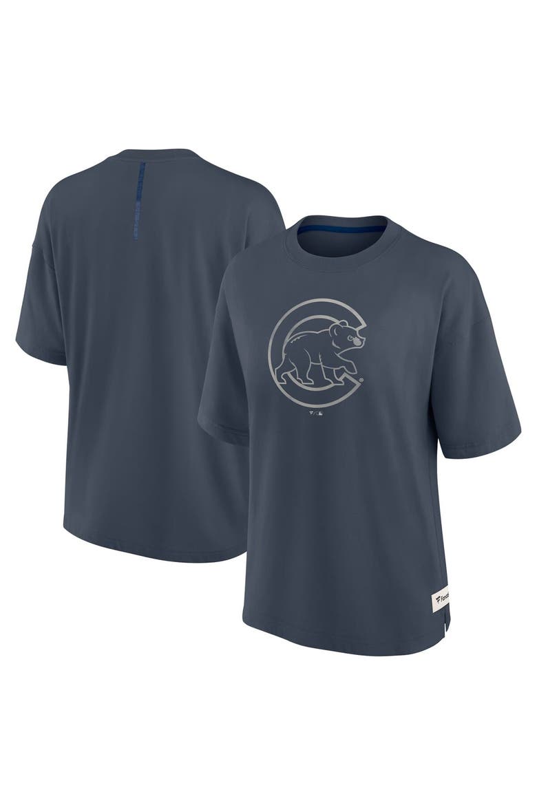 Women's Fanatics Blue Chicago Cubs Oversized Elements Raw Edge Future Ground T-Shirt, Main, color, Blue
