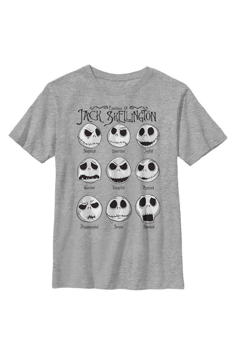 Boy's The Nightmare Before Christmas Emotions Of Jack Skellington  Graphic T-Shirt, Main, color, Athletic Heather