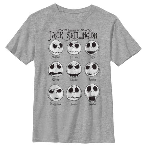 Boy's The Nightmare Before Christmas Emotional Jack Skellington  Graphic T-Shirt