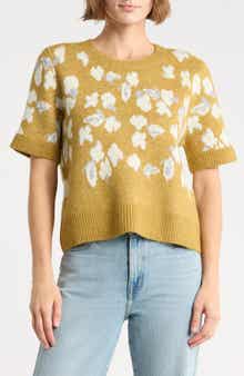 Floral Short Sleeve Sweater