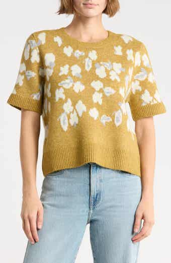 Floral Short Sleeve Sweater