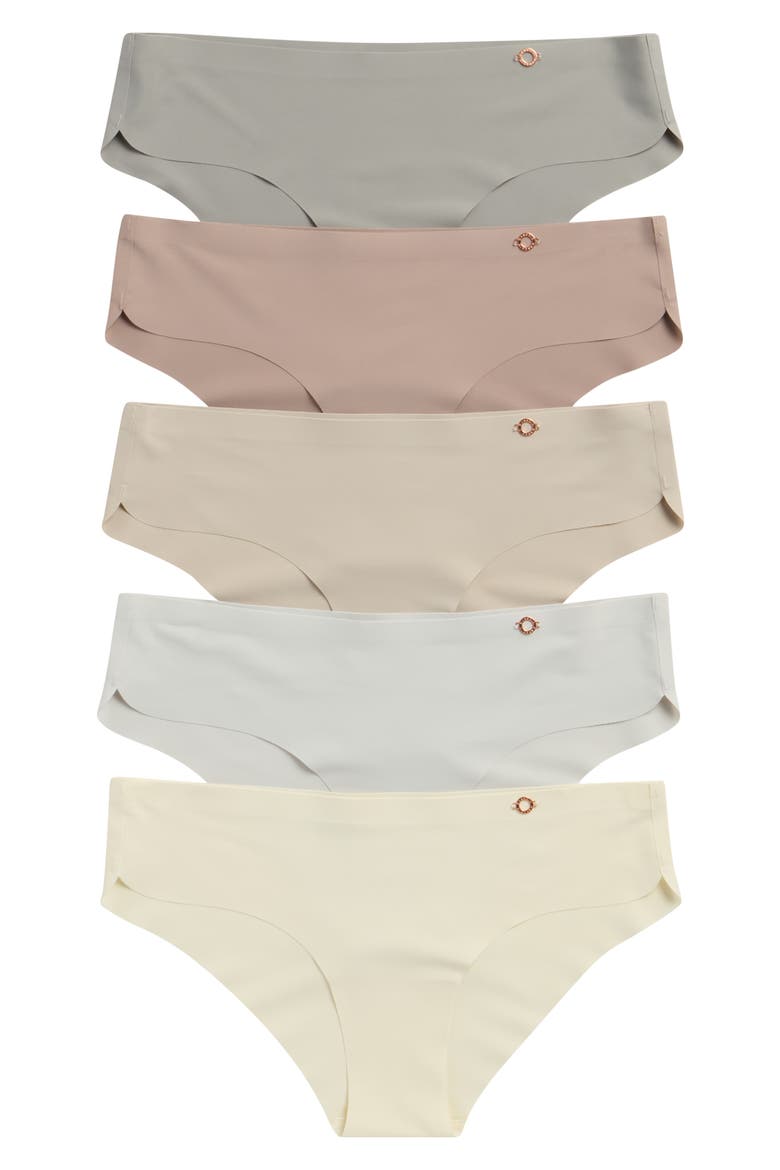 5-Pack Microfiber Dolphin Leg Hipster Briefs, Main, color, FOLKLORE/ NICKEL GREY