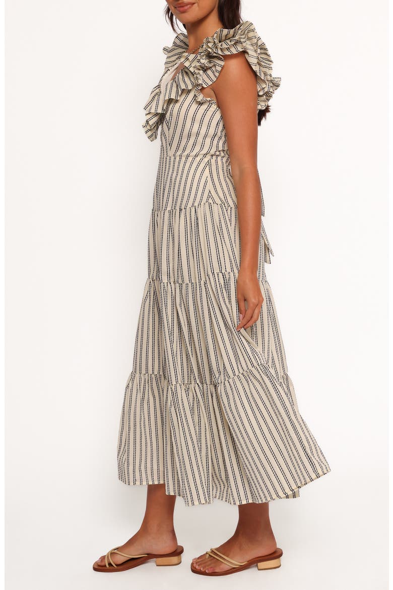 Bobbie Ruffle Maxi Dress, Alternate, color, NEUTRAL STRIPE