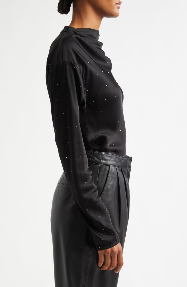 A.L.C. Georgia Embellished Satin Top, Alternate, color, Black