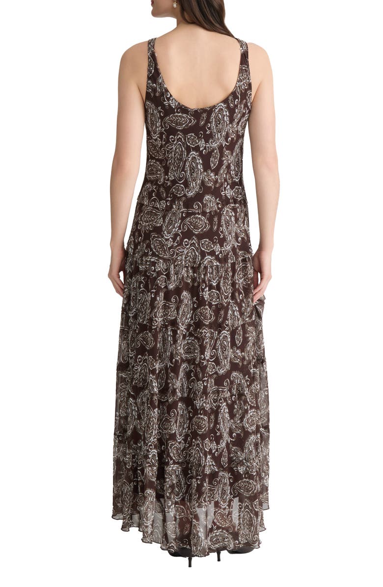 Jones New York Paisley Print Chiffon Maxi Dress, Alternate, color, Fudge/ White Sand Multi