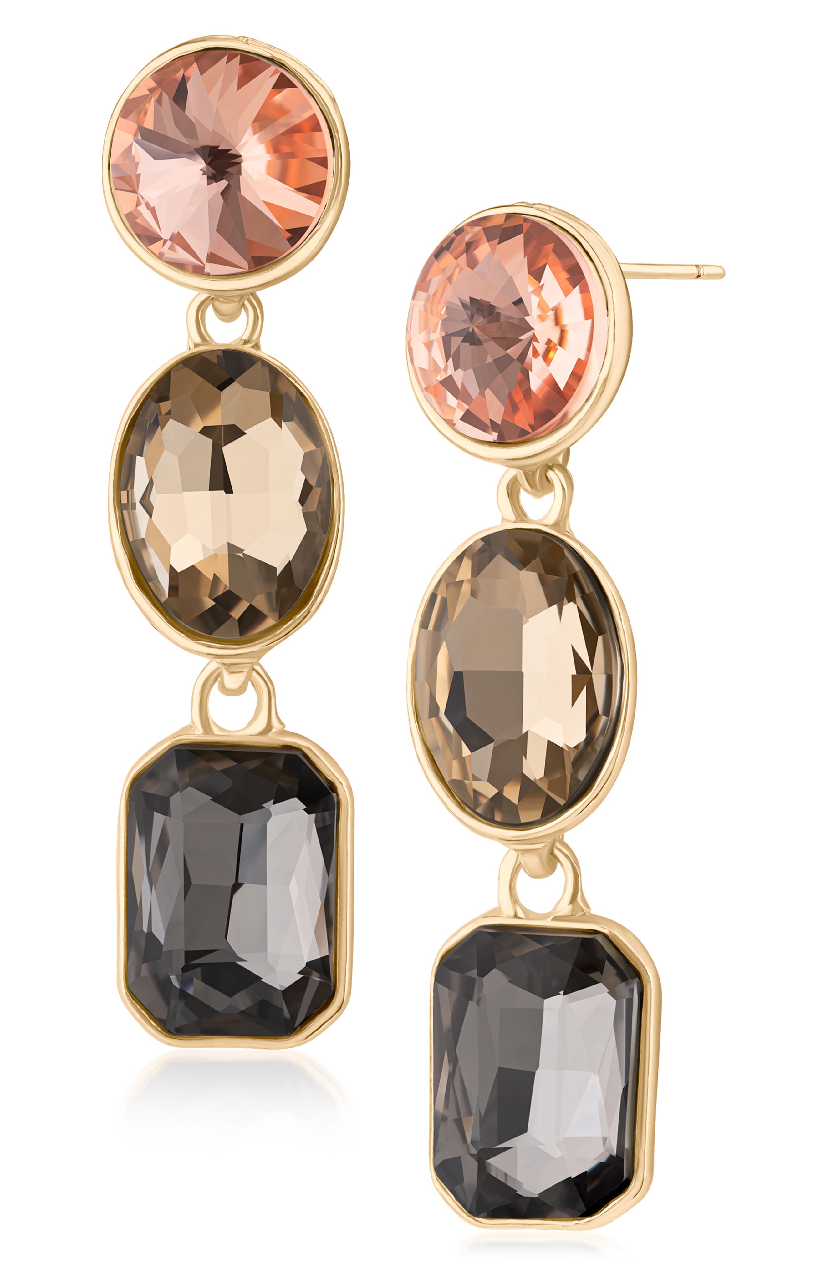 Crystal Multi-Stone Drop Earrings