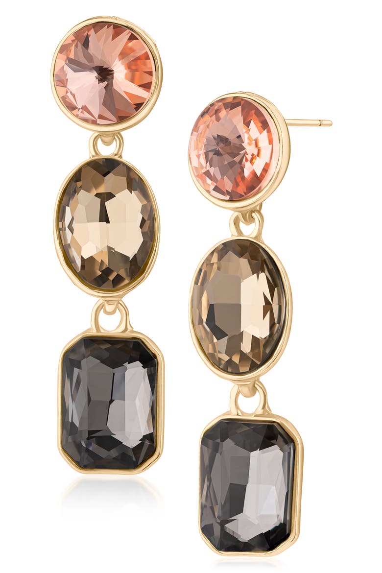 Crystal Multi-Stone Drop Earrings, Main, color, MULTI/ GOLD
