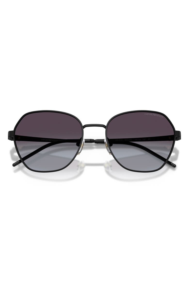 Emporio Armani 55mm Irregular Sunglasses, Alternate, color, Matte Black / Grey Gradient