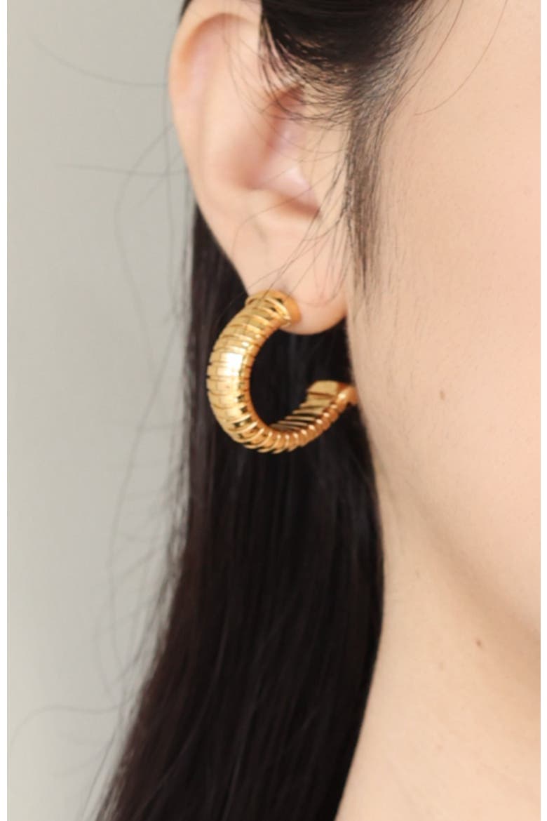 Minimalist Hoop Earrings, Alternate, color, Gold