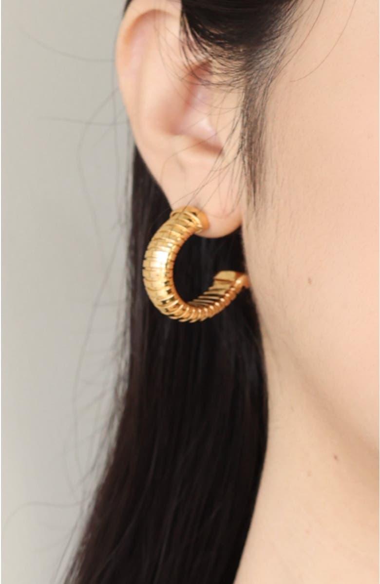 RC RETRO CHIC Gold Minimalist Hoop Earrings, Alternate, color, Gold