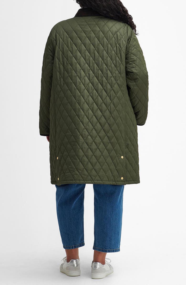 Barbour Tulip Corduroy Trim Quilted Coat, Alternate, color, 
