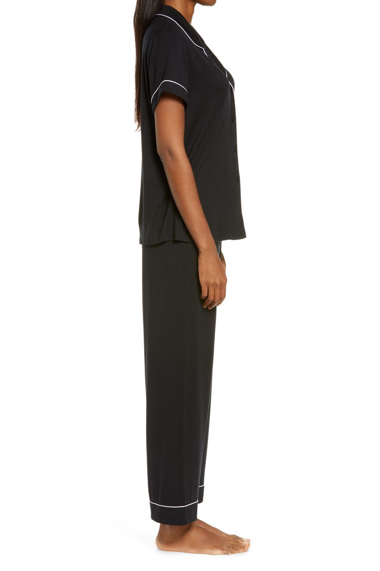 Moonlight Dream Crop Pajamas, Alternate, color, BLACK