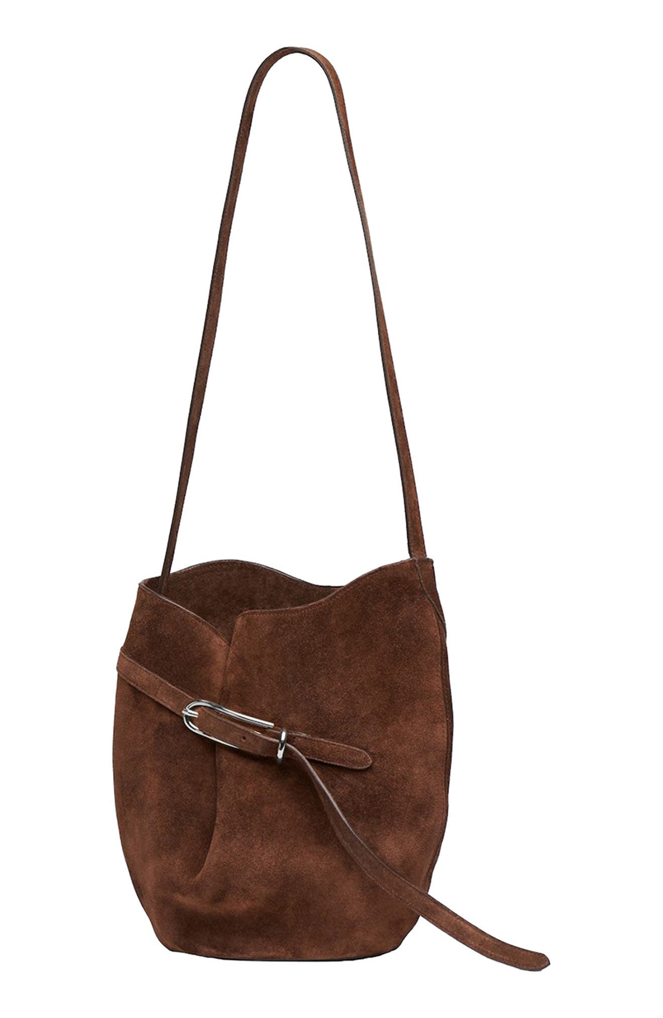 LIFFNER Belted Suede Bucket Bag, Alternate, color, 