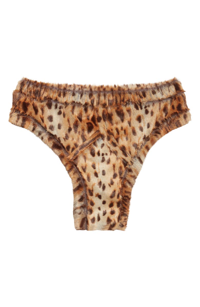 Martine Rose Y Front Faux Fur Briefs, Main, color, Brown Cheetah