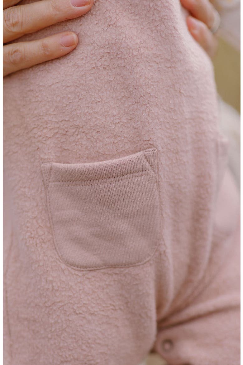 Fleece Overalls, Alternate, color, ROSE PINK