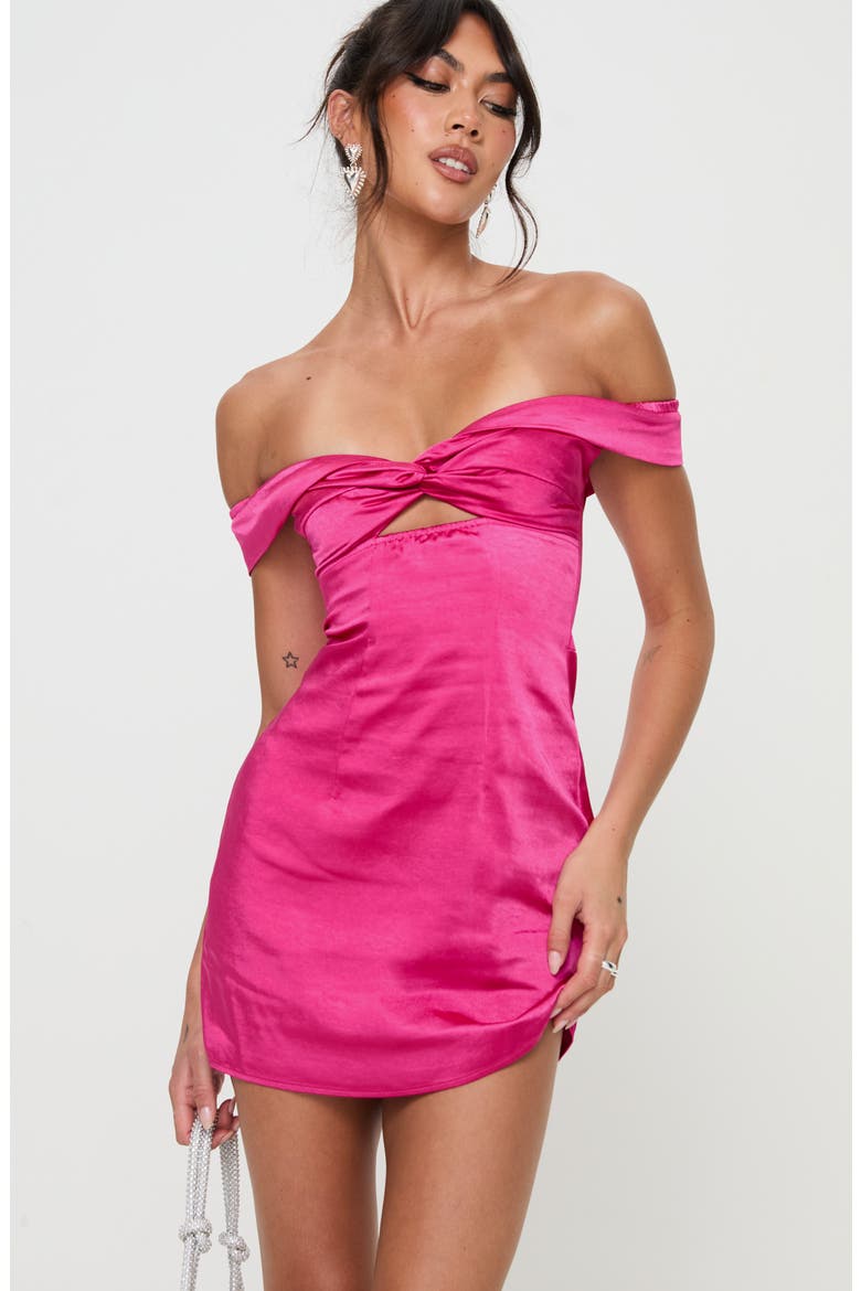 Rava Off the Shoulder Minidress, Alternate, color, DARK PINK