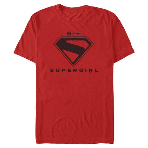 Men's Supergirl Official Shield Black Logo  Graphic T-Shirt