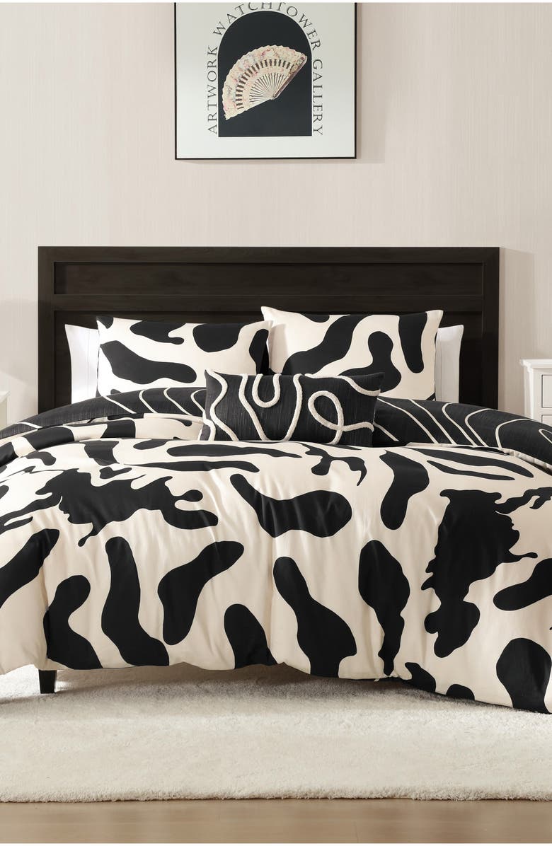 Bebejan Clay Trees Reversible 5-Piece Comforter Set, Alternate, color, Black