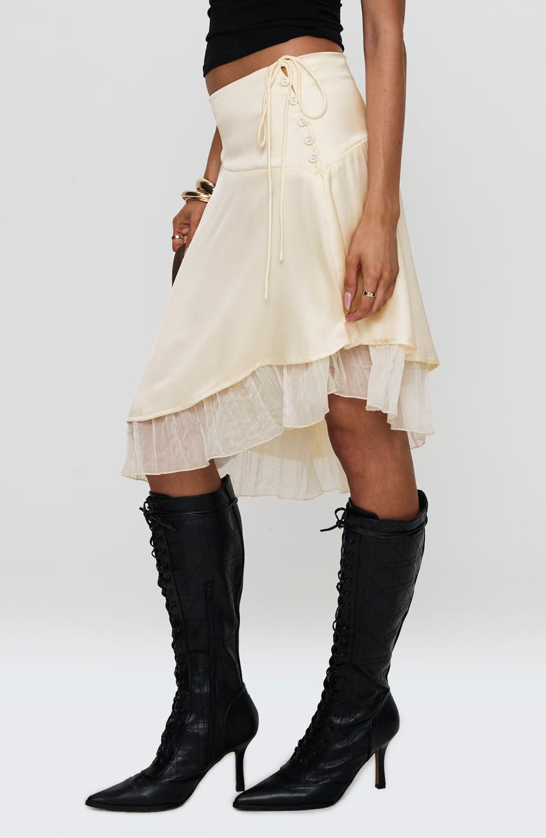 Princess Polly Rosemead Layered Asymmetric Satin Skirt, Alternate, color,