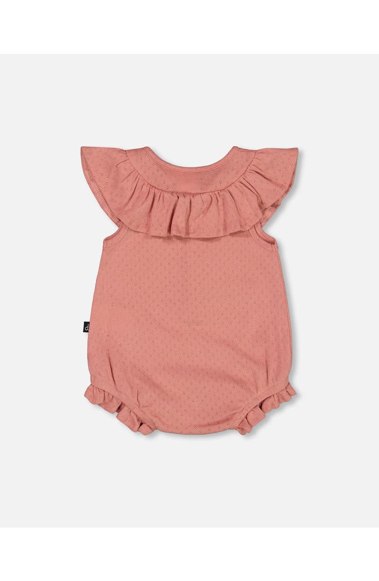 Deux par Deux Baby Girl's Organic Cotton Pointelle Knit Romper Old Rose, Alternate, color, 