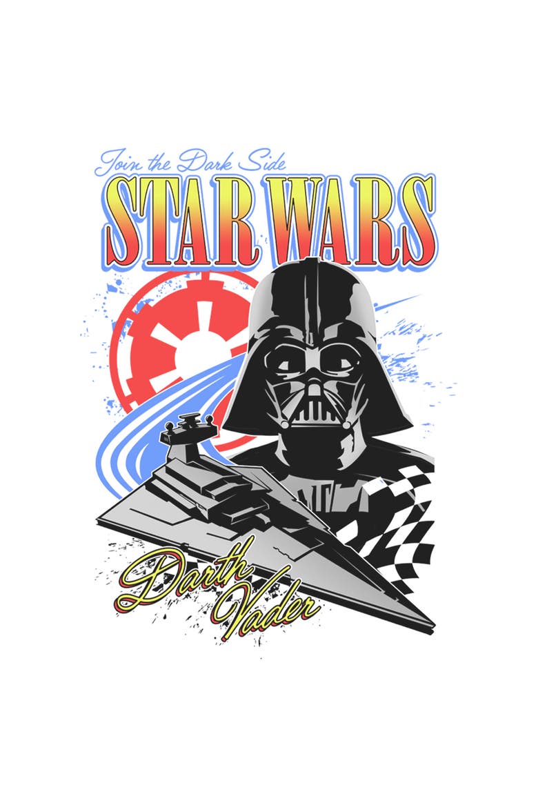 Men's Star Wars Darth Vader Join the Dark Side Retro Poster  Graphic T-Shirt, Alternate, color, White