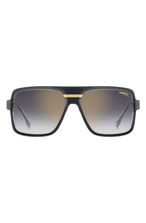 Victory 59mm Gradient Rectangular Flat Top Sunglasses